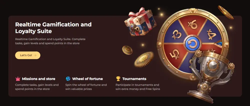 Suite di gamification in tempo reale Vinci Spin con ruota della fortuna e premi fedeltÃ
